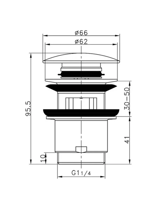 Донный клапан для раковины Frap F60-4, латунь, прямоугольный, бронзовый