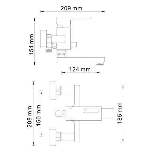 Смеситель для ванны Wasserkraft 1501
