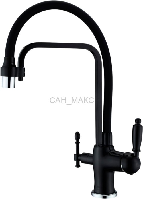 Смеситель для кухонной мойки ZORG Sanitary  (ZR 342-6 YF BLACK CLEAN WATER)