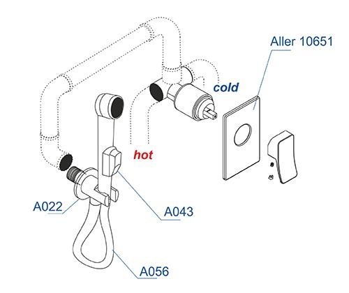 Смеситель гигиенический встраиваемый wasserkraft A010656