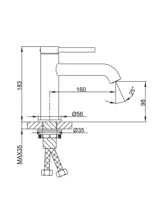 Смеситель для раковины Gappo G06 G1006-6, латунный, PVD покрытие, черный