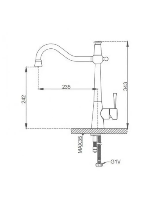 Смеситель для кухни Gappo G4398-12 однорычажный, латунь, хром