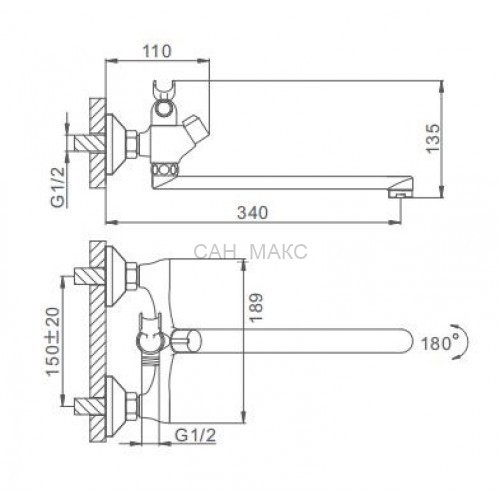 Смеситель для ванны Frap F22731-B