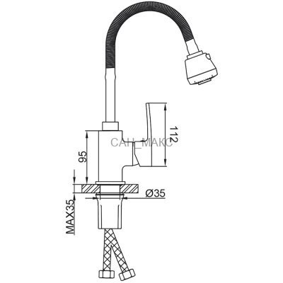 Смеситель для кухни с гибким изливом Frud R44152
