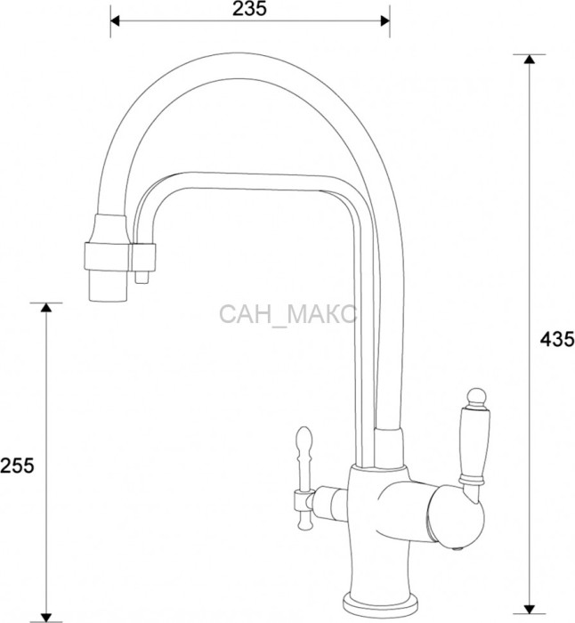 Смеситель для кухонной мойки ZORG Sanitary  (ZR 342-6 YF)