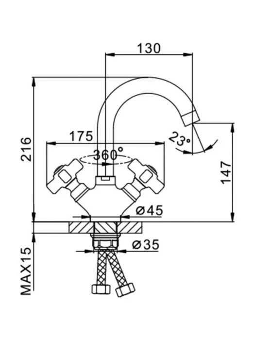 Смеситель для раковины Frap F1324, поворотный излив, хромированный