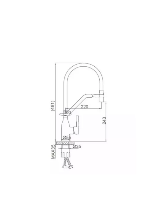 Смеситель для кухни с гибким изливом Frap, F4497-6, латунь, в черном цвете