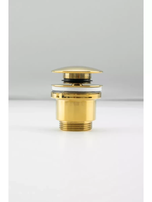 Клапан донный Frap F62-3, для раковины, автоматический, цвет золотой, латунь