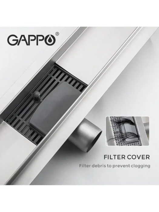 Душевой трап Gappo G88007-1 встраиваемый, нержавеющая сталь, сатин