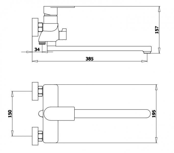 Смеситель для ванны Ganzer GZ21041