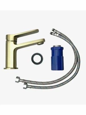 Смеситель Frap H61 F1061-3, для раковины, латунь, матовый, золотой сатин