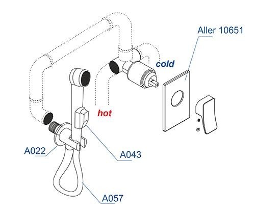 Смеситель гигиенический встраиваемый wasserkraft A010657