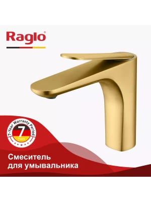 Смеситель Raglo R21.10.03, для раковины,  рычажной, золотой сатин