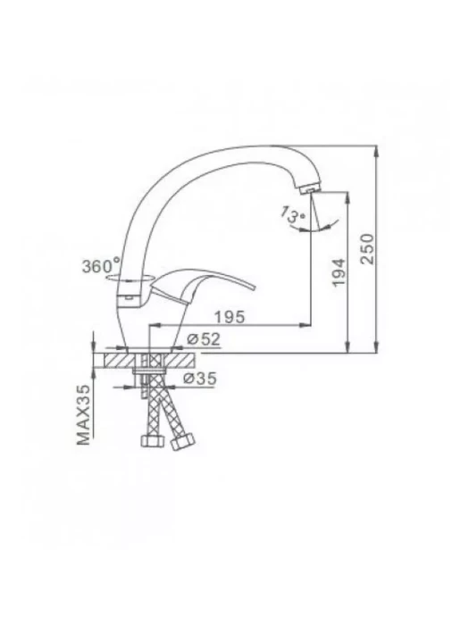 Смеситель для кухни Frap  F4103, однорычажный, поворотный излив, хром