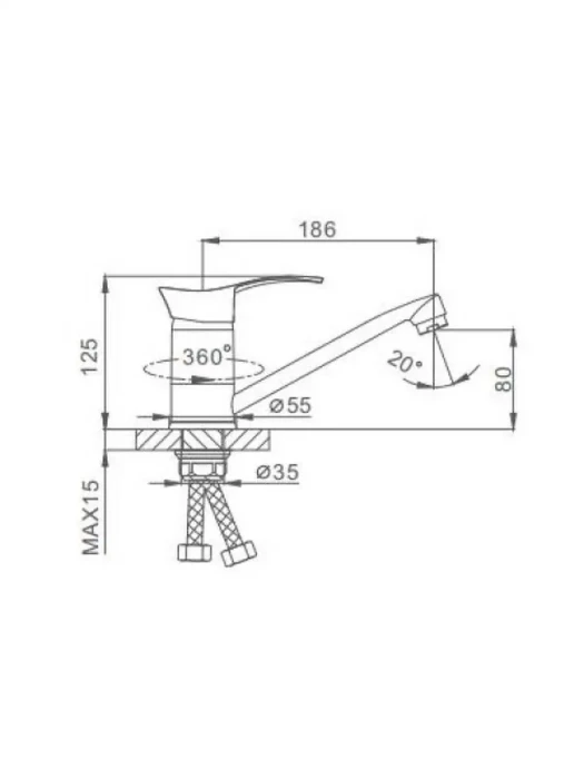 Смеситель для кухни Frap H01 F4501-2, хром, поворотный излив