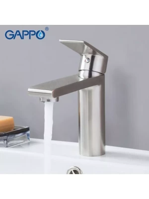 Смеситель для раковины GAPPO G1099-20, нержавеющая сталь, сатиновое покрытие