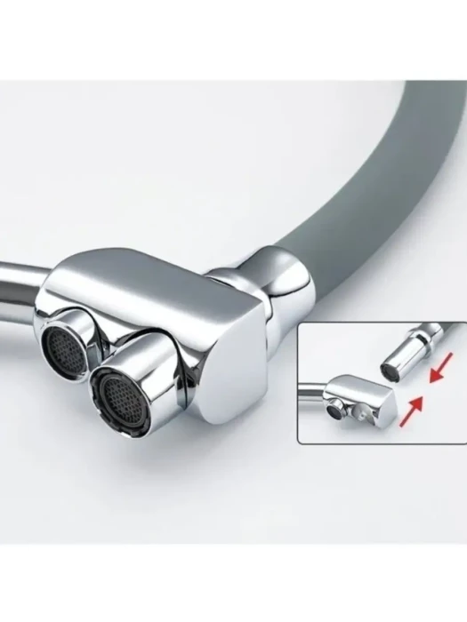 Смеситель для кухни с фильтром Gappo G4398-17, серый хром, 360°