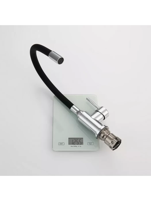Смеситель для кухни Splenka S201.4406, нержавеющая сталь, гибкий излив, аэратор