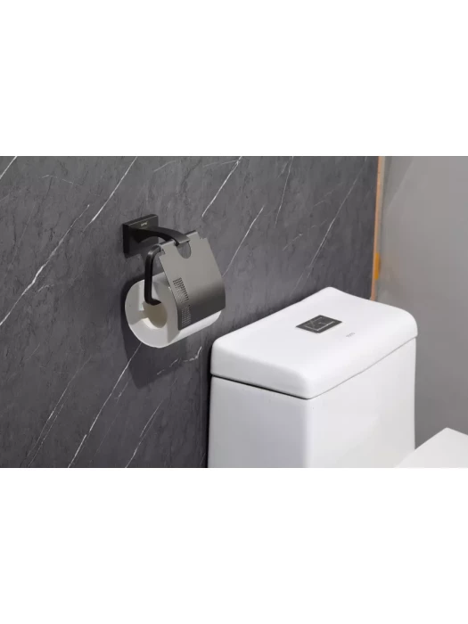 Держатель Gappo G0703-9 для туалетной бумаги, латунь, с крышкой, оружейная сталь
