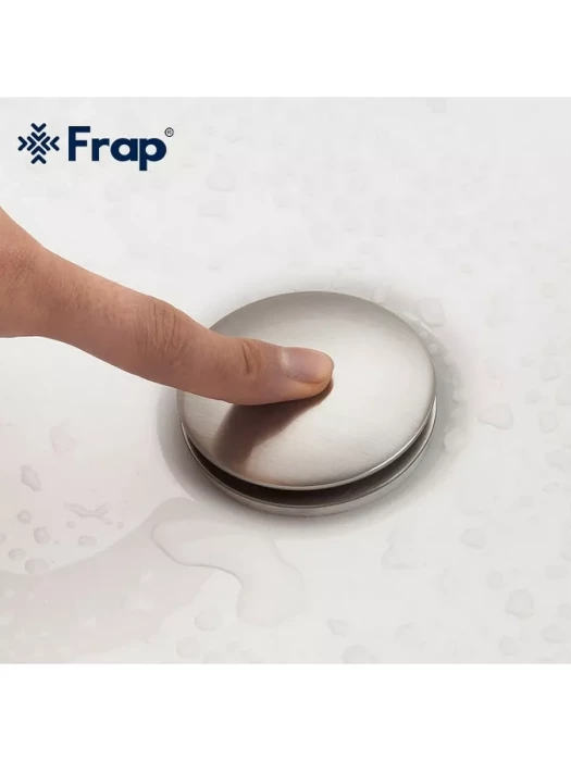 Донный клапан Frap F62-5, латунь, цвет сатин, для раковины, механический
