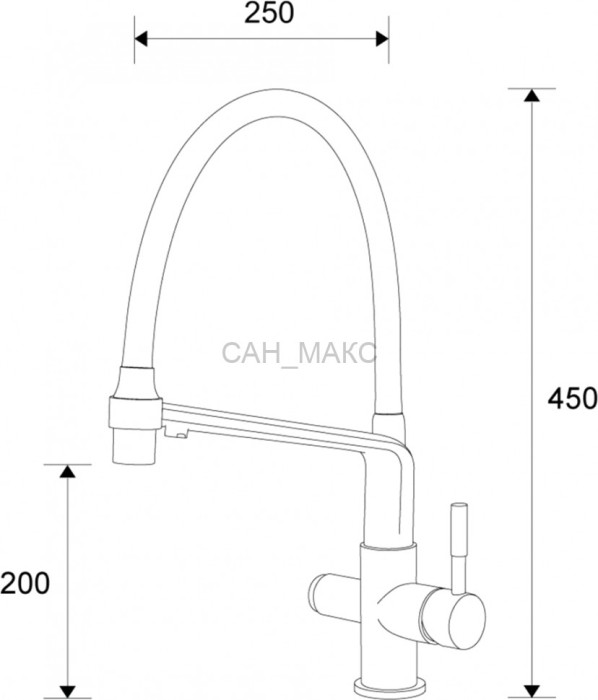 Смеситель для кухонной мойки ZORG Sanitary  (ZR 343-8 YF CLEAN WATER)