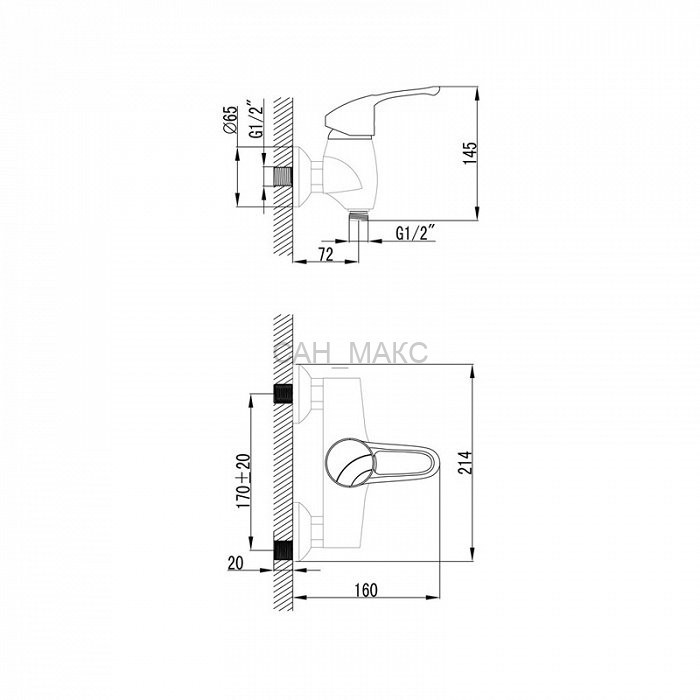Смеситель для душа IDDIS Lausanne комплектный (DK33094CNK)