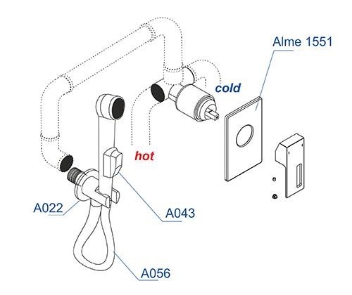 Смеситель гигиенический встраиваемый wasserkraft A01556