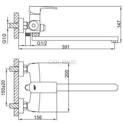 Смеситель для ванны Frud R23151