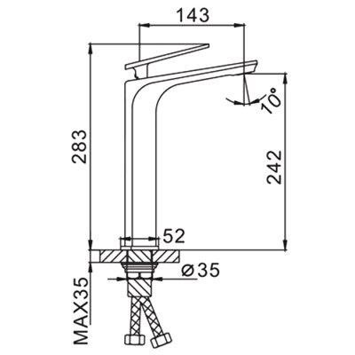 Смеситель для раковины Frap F1058-2 высокий