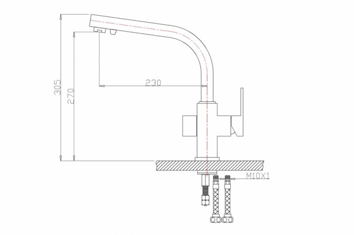 Смеситель для кухни под фильтр ZORG Zorg Sanitary (ZR 311 YF- КВАРЦ)