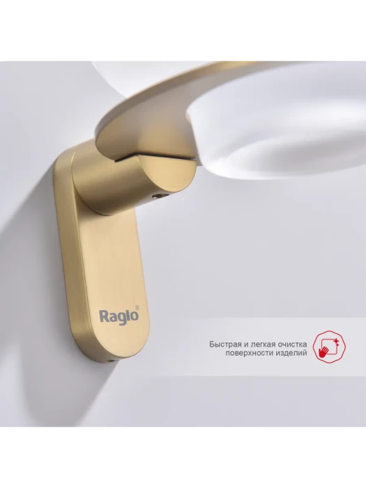 Мыльница Raglo R300.02.03, латунь, стекло, настенный, матовое, золотой