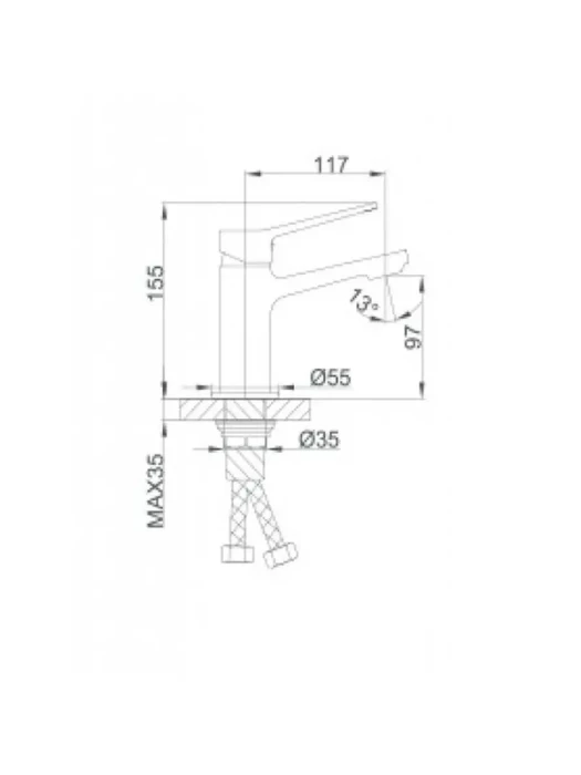 Смеситель для раковины Frap F1062-9, однорычажный, латунь, цвет оружейная сталь