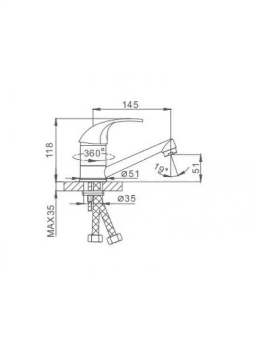 Смеситель кухонный Frap F4503, для мойки, однорычажный, серебристый