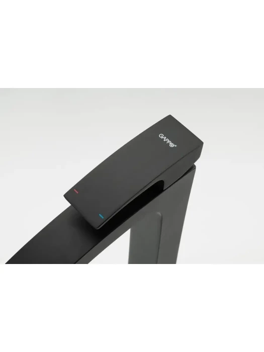 Смеситель для раковины с высоким изливом Gappo G1007-16 чёрный