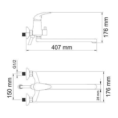 Смеситель для ванны Wasserkraft 2602L