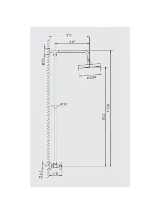 Душевая стойка со смесителем Frap 2308 с тропическим душем, хром