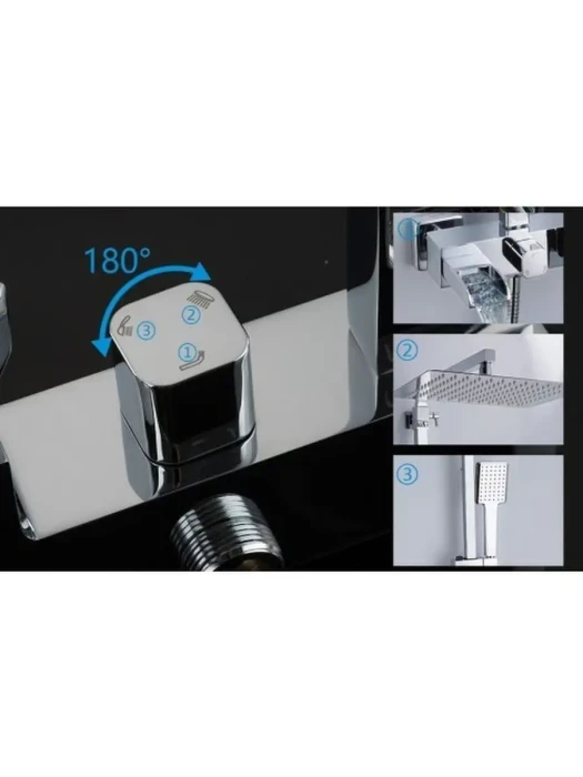 Душевая система с тропическим душем Gappo G2407-20 Jacob, латунь, в цвете хром