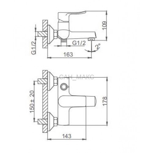 Смеситель для ванны Frud R32101