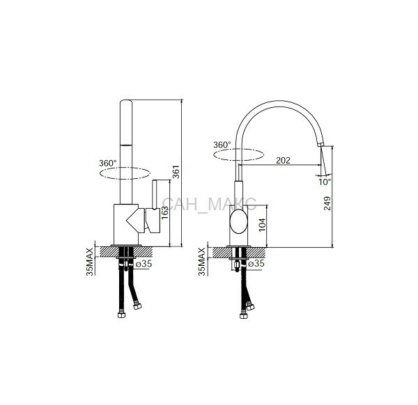 Смеситель для раковины IDDIS Kitchen (FA56163C)