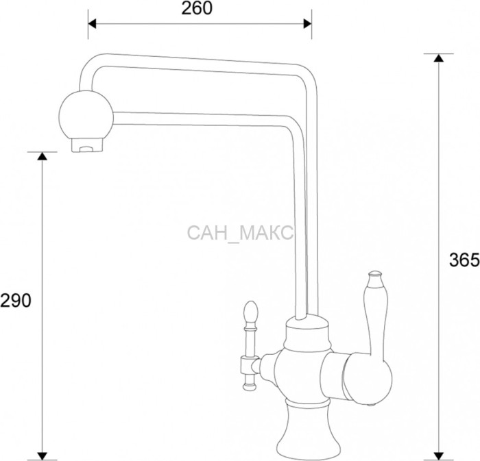 Смеситель для кухонной мойки ZORG Sanitary  (ZR 345 YF STEEL)