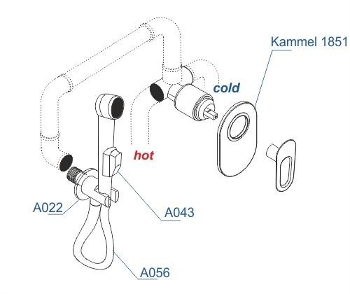 Смеситель гигиенический встраиваемый wasserkraft A111856