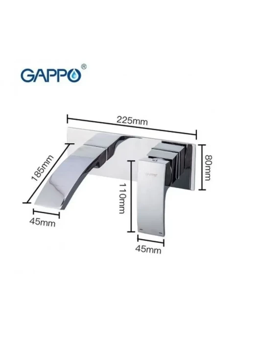 Смеситель для раковины встраиваемый Gappo G1007-2 латунь, хром