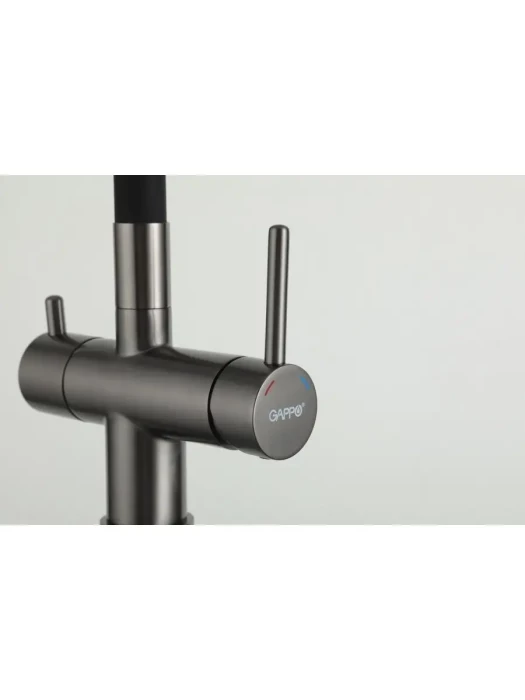 Смеситель для кухни Gappo G4398-39 однорычажный, латунь, оружейная сталь