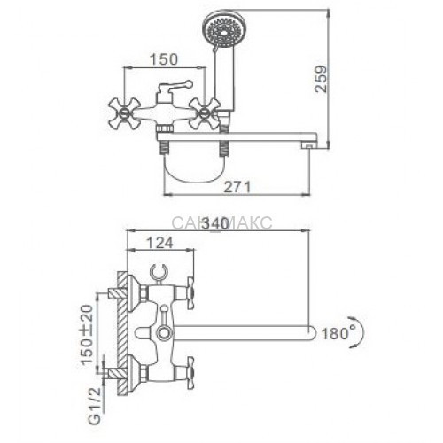 Смеситель для ванны Frap F2293