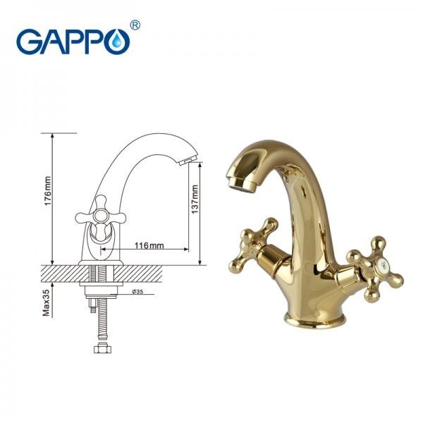 Смеситель для раковины Gappo G1063-6