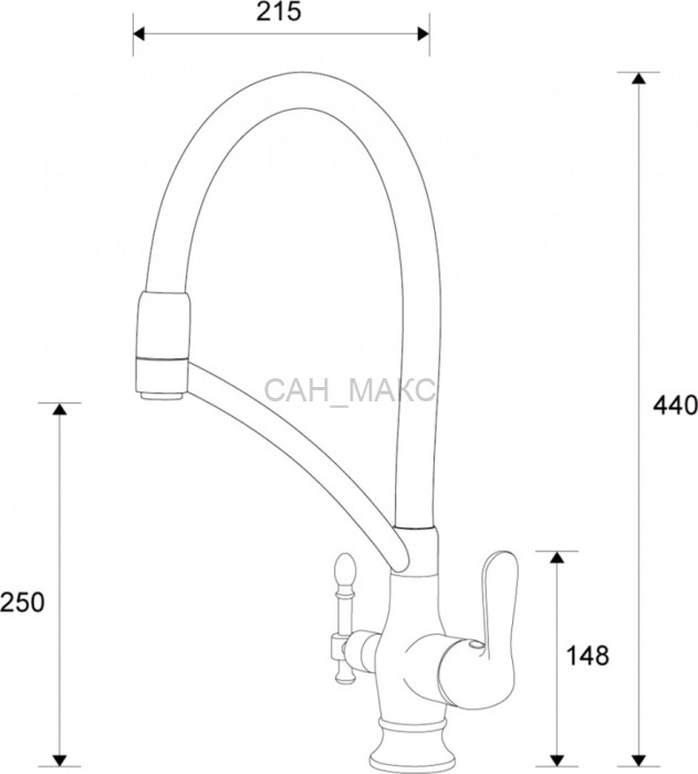 Смеситель для кухонной мойки ZORG Sanitary  (ZR 346-6 YF)