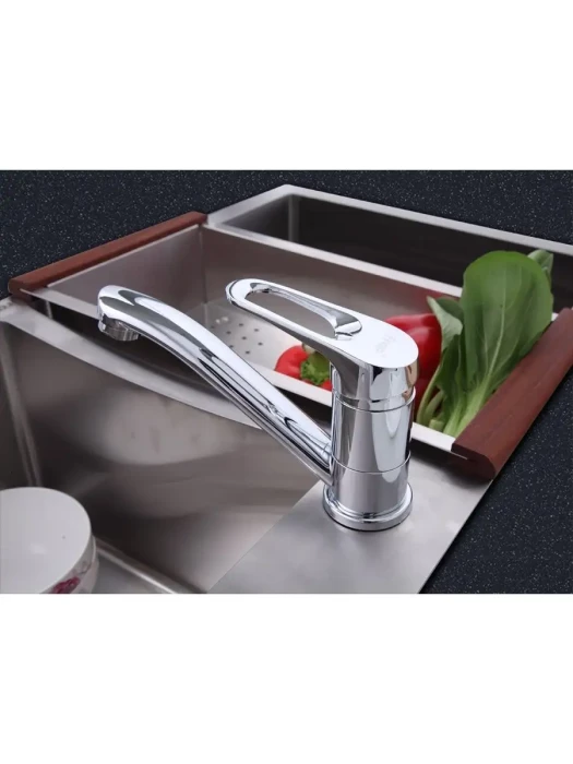 Смеситель Frap F4513-2, для кухни, поворотный излив, с гибкой подводкой, хром