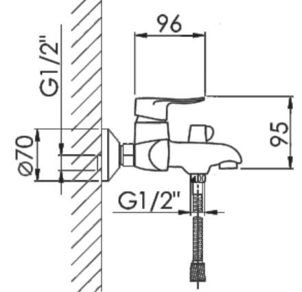 Смеситель для ванны Hansen H30003