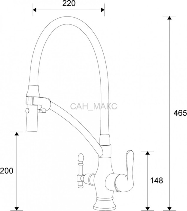 Смеситель для кухонной мойки ZORG Sanitary  (ZR 347-6 YF CLEAN WATER)
