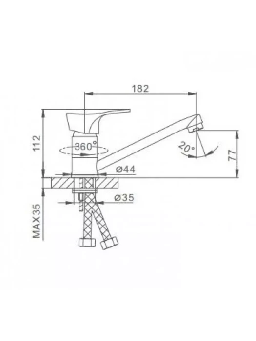Смеситель Frap F4514-B, для кухни, хромированный, однорычажный